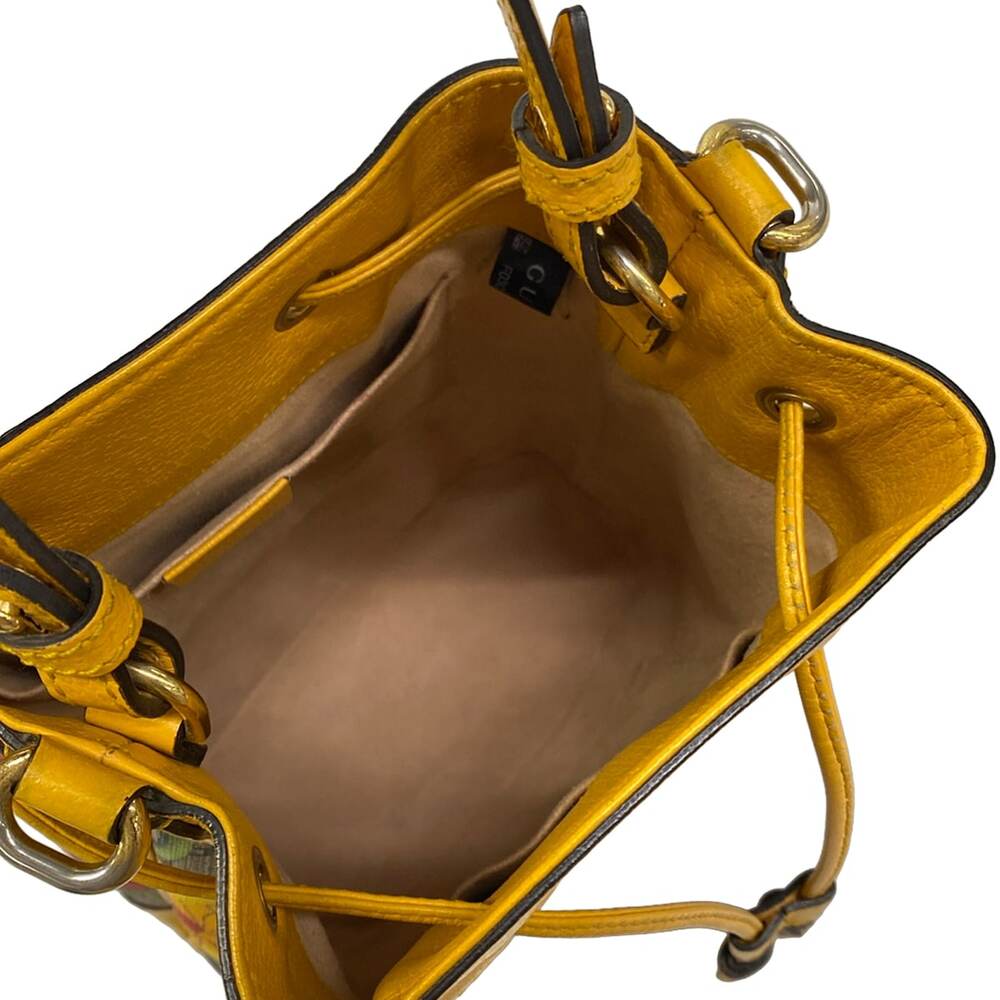 Gucci GG Supreme Ophidia Flora Small Bucket Handbag 550621 Yellow Dark Brown - Picture 7 of 15